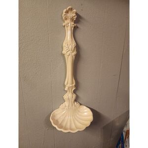 Vintage Large Seashell Ladle Spoon Wall Decor Plant Holder,‎ Pearlescent Ceramic